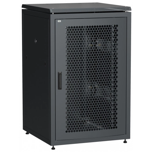 Шкаф сетевой 19' LINEA N 24U 800х800мм перфорированная передняя дверь задняя металлическая черный