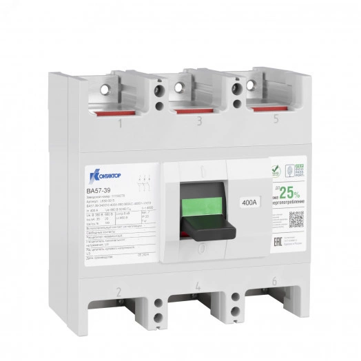 Выключатель автоматический ВА57-39-834910-630А-220DC-2500А-РНН220DC-ВКС