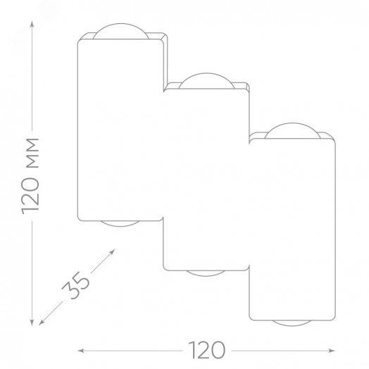 Светильник светодиодный уличный ДБУ-6х1w вверх/вниз 3000К IP54 белый