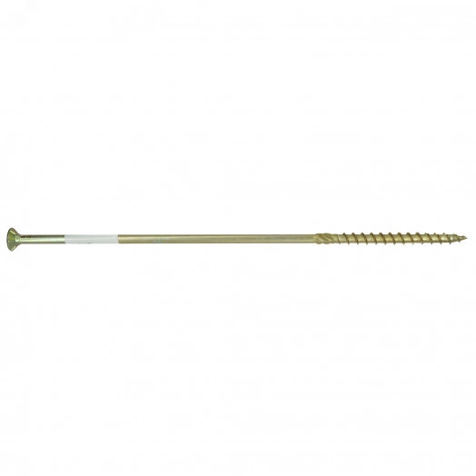 Саморез конструкционный по дереву 8х280 TX 40 с фрезой, желтопассивированный, потайная головка (1 шт.)