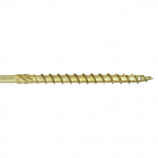 Саморез конструкционный по дереву 8х280 TX 40 с фрезой, желтопассивированный, потайная головка (1 шт.)