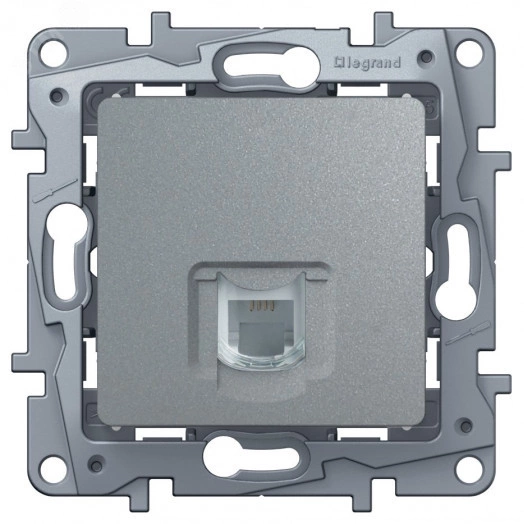 ETIKA Розетка телефонная RJ11 алюминий