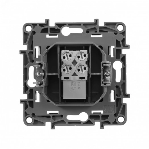 ETIKA Розетка телефонная RJ11 алюминий