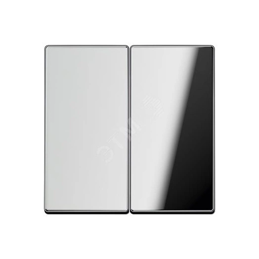 Клавиша 2-я для выключателей и кнопок  без подсветки. Серия LS990  Материал- металл  Цвет- полированный хром