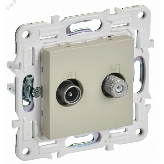 SKANDY Розетка двойная TV+SAT SK-A13B бежевый IEK