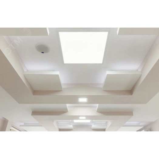 Светильник светодиодный VARTON Е070 2.0 образовательных учереждений 35 Вт CRI90 4000 K под гипсокартонные потолки 620х610х67 мм (монт. размер 600х600 мм) с опаловым рассеивателем RAL9003 матовый