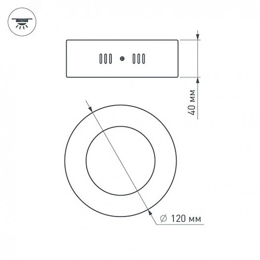 Светильник SP-R120-6W Warm White (ARL, IP20 Металл, 3 года)