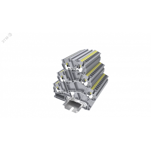 Клемма TP земля, 3-уровневая угловая,с уравниванием потенциала, с держателем маркировки, Push-in, сечение 2,5 мм. кв., желто-зеленая