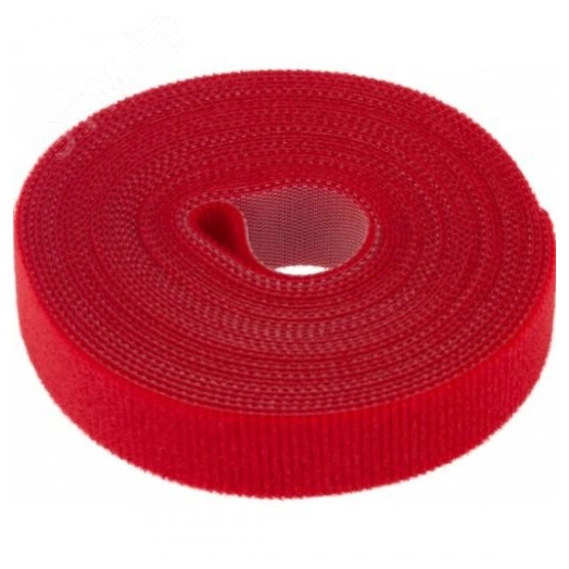 лента-липучка многоразовая 5 м х 20 мм, красная (1 шт.), REXANT