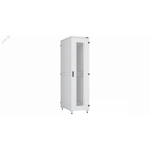 Шкаф напольный серии Lite II 19', 47U, перфорированные передняя и задняя двери с ручкой и замком, боковые двухуровневые цельнометаллические панели, оснащены замками, Ш600хВ2264хГ1000мм, в разобранном виде, серый RAL7035
