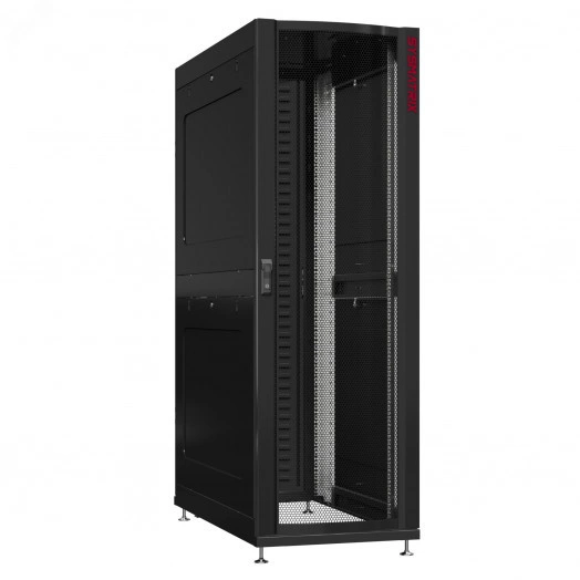 Шкаф серверный 48U 800х1070 передняя дверь: одностворчатая перфорированная IP20. задняя дверь: протект IP41. боковые панели: глухой металл. цвет: черный RAL9005 