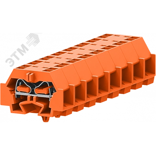 Клемма TB 2-2 с бок. подключ. с защелк. ножками, оранжевая