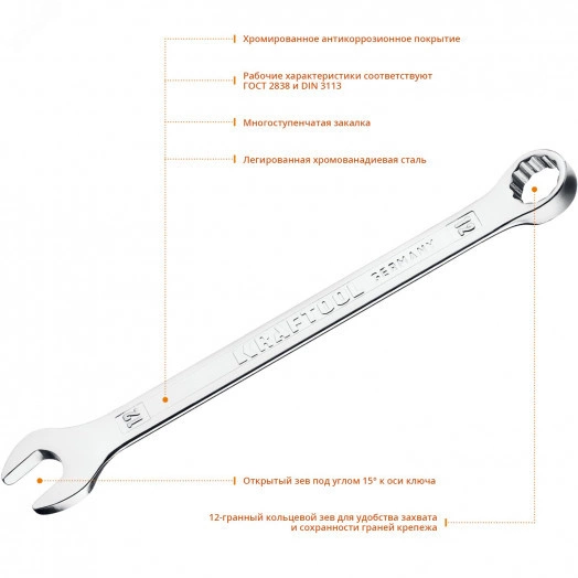 Ключ гаечный комбинированный 12 мм