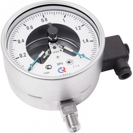 Манометр с электроконтактной приставкой исп. V радиальный ТМ-521Р.05 0...0.6 МРа М20х1.5 кл.1.5 готовый к гидрозаполнению