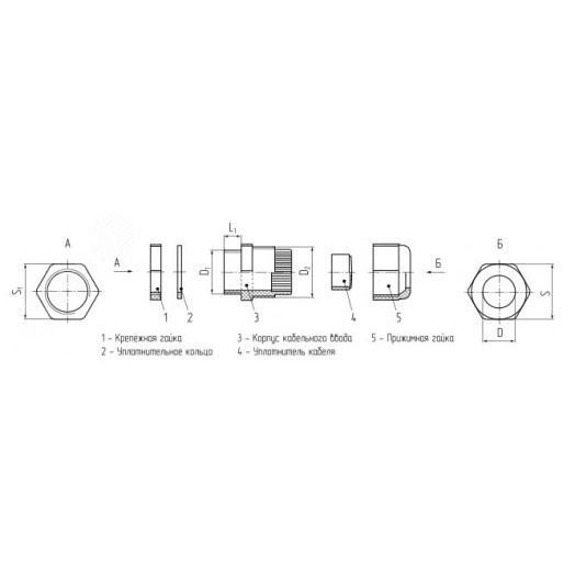 Ввод кабельный пластиковый M-L 12 (3-6.5 мм)
