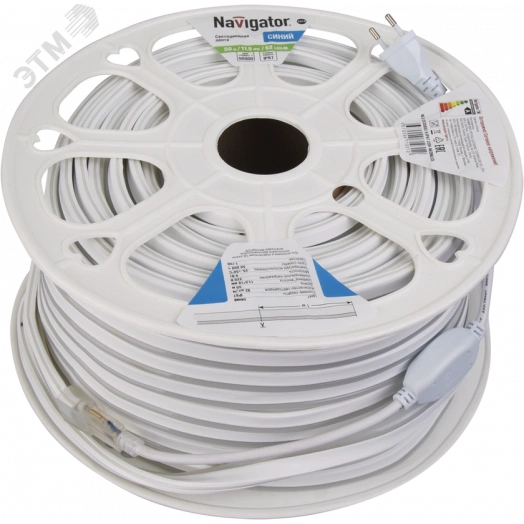 Лента светодиодная LEDх92/м 1м 9Вт/м 220В IP67 синий