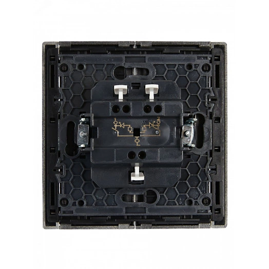 FORTE&PIANO Выключатель 2-клавишный с индикацией 10А FP506 сталь IEK