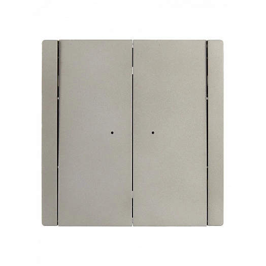 FORTE&PIANO Выключатель 2-клавишный с индикацией 10А FP506 сталь IEK