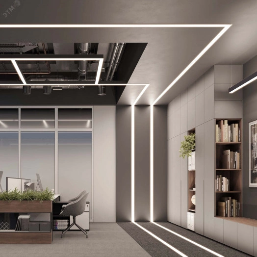 Профиль LINE-6070-2000 ANOD BLACK (Arlight, Алюминий)