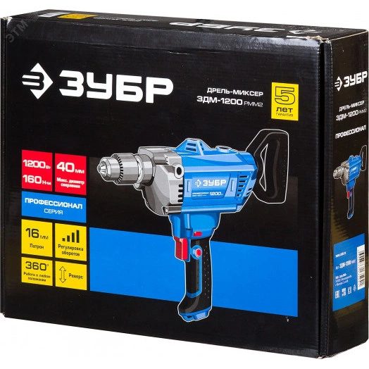 Дрель-миксер реверсивная, Профессионал, 160 Нм, патрон 16 мм, 0-850 об/мин, 1200 Вт