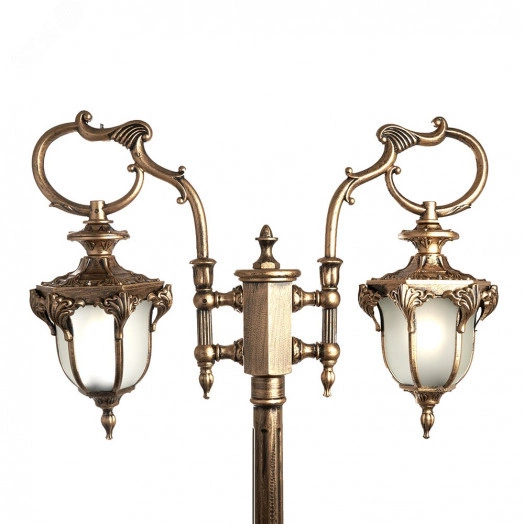 Светильник НТУ-2х60w столб Е27 IP44 черное золото