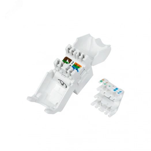 Модуль розеточный CAT6 UTP, Keystone, белый, 180 градусов