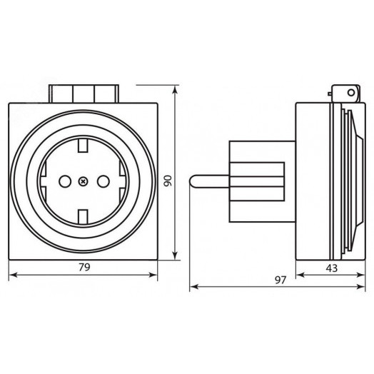 Розетка с таймером (суточная) механическая IP44 16А 3500W Feron