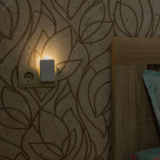 Светильник-ночник-Прямоугольник-1 DTL-320 С фотосенсором (день-ночь) Белый ТМ