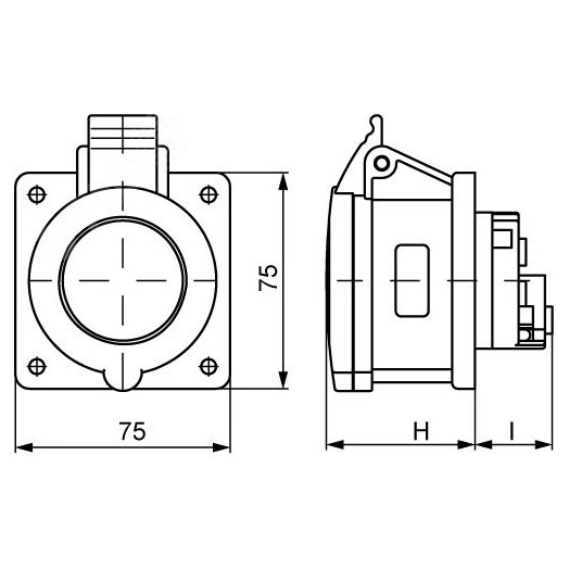 Розетка скрытой установки IP44 16A 3P+E 400V