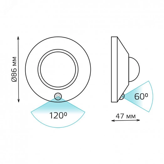 Светильник многофункциональный автономный сенсорный 2 Вт 120 Лм 4000К d86х18 мм IP20 круг Gauss