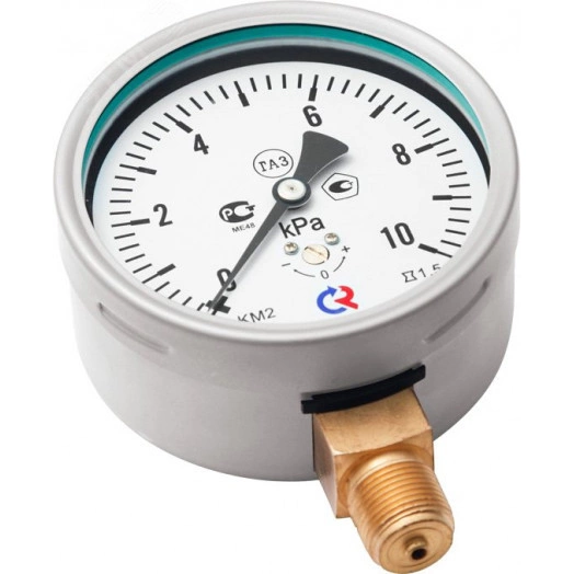 Манометр для измерения низких давлений газов радиальный КМ-22Р 0-4kРа 1/2' кл.1.5