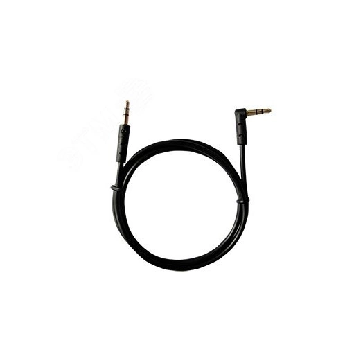 Аудио кабель 3.5 мм штекер-штекер угловой, 1 м, черный