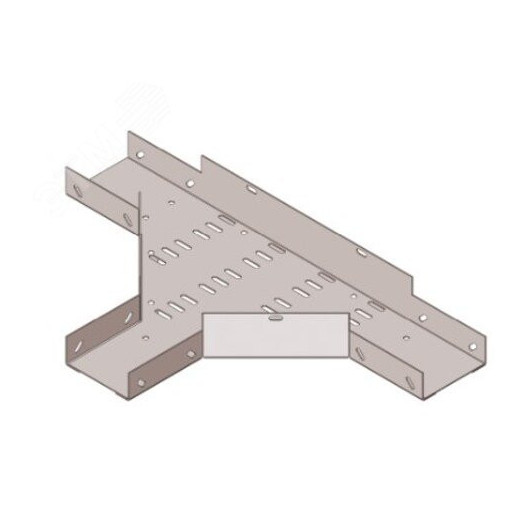 Лоток тройниковый замковый перфорированный ОТЗ 400х100 УТ1,5, горячее цинкование(толщина покрытия 40 -120 мкм) S1,5