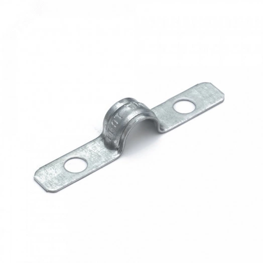 Скоба металлическая двухлапковая усиленная противопожарная СМДУ d10-11 мм отв. d 6,5 мм (100 шт/уп)