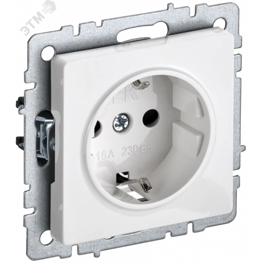 BRITE Розетка 1-местная с заземлением с защитными шторками 16А РС14-1-0-БрБ белый