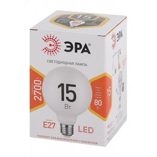 Лампа светодиодная STD LED G95-15W-2700K-E27 E27 / Е27 15Вт шар теплый белый свет
