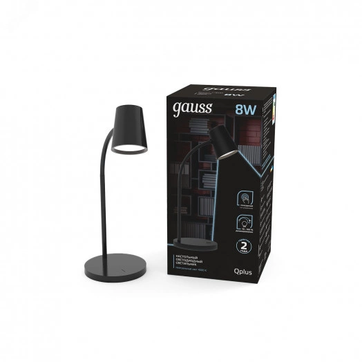 Светильник настольный светодиодный LED 8 Вт 600 Лм 4000К модель GTL603 черный диммируемый Qplus Gauss