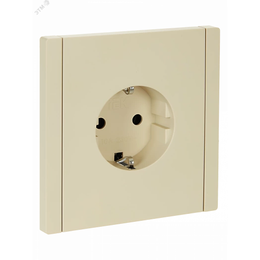 FORTE&PIANO Розетка 1-местная с заземлением без защитных шторок винтовое крепление 16А FP416 ваниль IEK