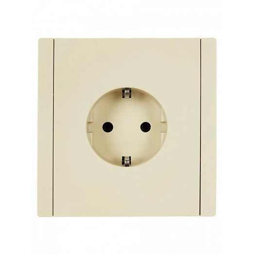 FORTE&PIANO Розетка 1-местная с заземлением без защитных шторок винтовое крепление 16А FP416 ваниль IEK