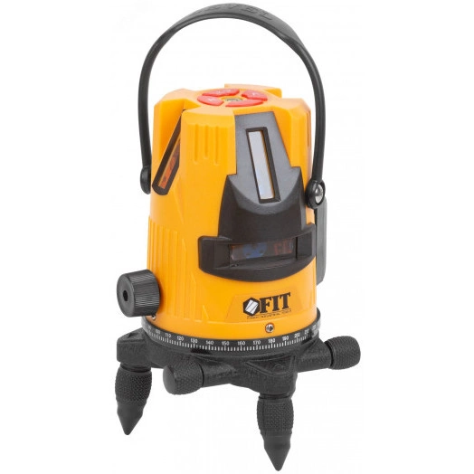 Уровень лазерный самоуспокаивающийся, зеленые лучи, горизонталь + 4 вертикали, диапазон 20 м, Li-Ion аккум., 2 уровня яркости, без треноги, коробка