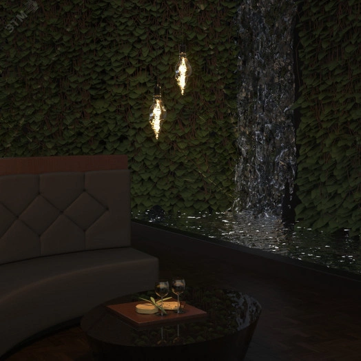 Лампа светодиодная филаментная LED 6 Вт 200 лм 2400К AC185-265В E27 TL120 теплая серая колба Black Filament Gauss