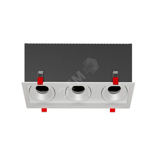 Рамка для модульного светильника FLEX 50 14 тройная встраиваемая 110х325х130мм RAL9010 поворотная ВАРТОН