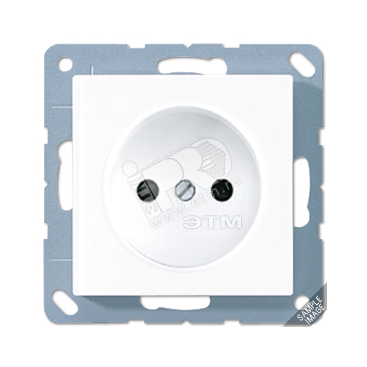 Розетка штепсельная 16A 250V без заземления алюминий