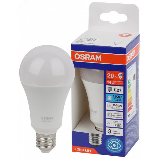 Лампа светодиодная LED 20Вт Е27 6500К 2452Лм груша 220В (замена 250Вт) OSRAM