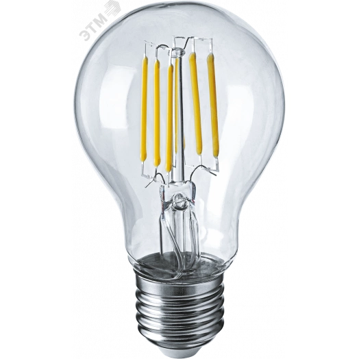 Лампа светодиодная LED 6вт Е27 теплый FILAMENT