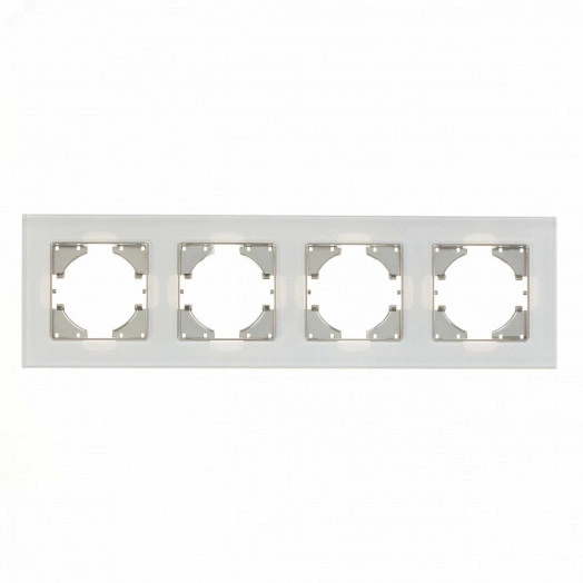 UGRA рамка 4-местная, стекло,  белый.