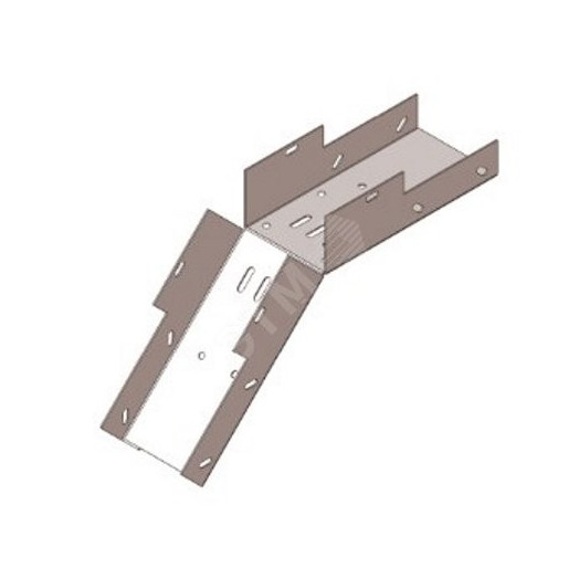 Лоток замковый перфорированный КСЗ 100х80-45 УТ1,5 для поворота трассы вниз на 45, горячее цинкование(толщина покрытия 40 -120 мкм) S1,5