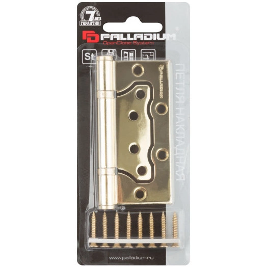 Петля дверная универсальная (без врезки) ''PALLADIUM'' 100 мм латунь (2ВВ - 100 РВ)