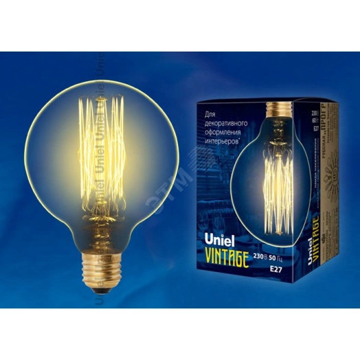 Лампа накаливания декоративная ДШ 60 вт 300 Лм E27 Vintage IL-V-G95-60/GOLDEN/E27 VW01