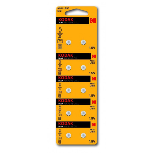 Батарейка Kodak AG11 (361) LR721, LR58 [KAG11-10] MAX Button Cell (100/1000/98000)